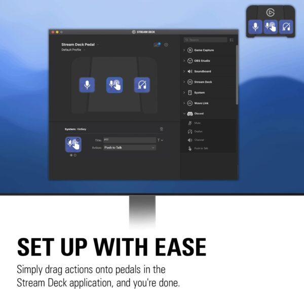 Elgato Stream Deck Pedal – Hands-Free Studio Controller, 3 macro footswitches, trigger actions in apps and software like OBS, Twitch, YouTube and more, works with Mac and PC. Color: Black - Image 7