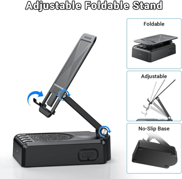 AIKELA Bluetooth Speaker with Video Scrolling Remote and Phone Stand, Phone Speaker Amplifier, Stereo Sound, Adjustable Holder, Gifts for Men Women Teens - Image 6