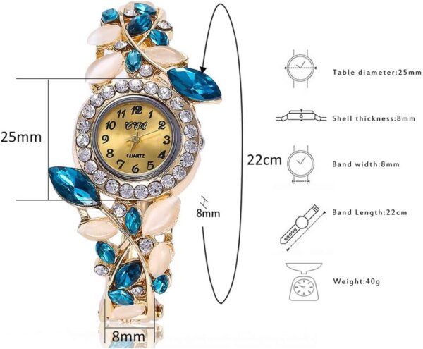 Weicam Women 5 Pack Luxury Watch Bracelet Diamond Flower Lady Retro Wholesale Wrist Watch Jewellery - Image 4