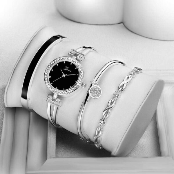 Weicam Women Stylish Four-Piece Bangle Analog Quartz Wrist Watch - Image 3