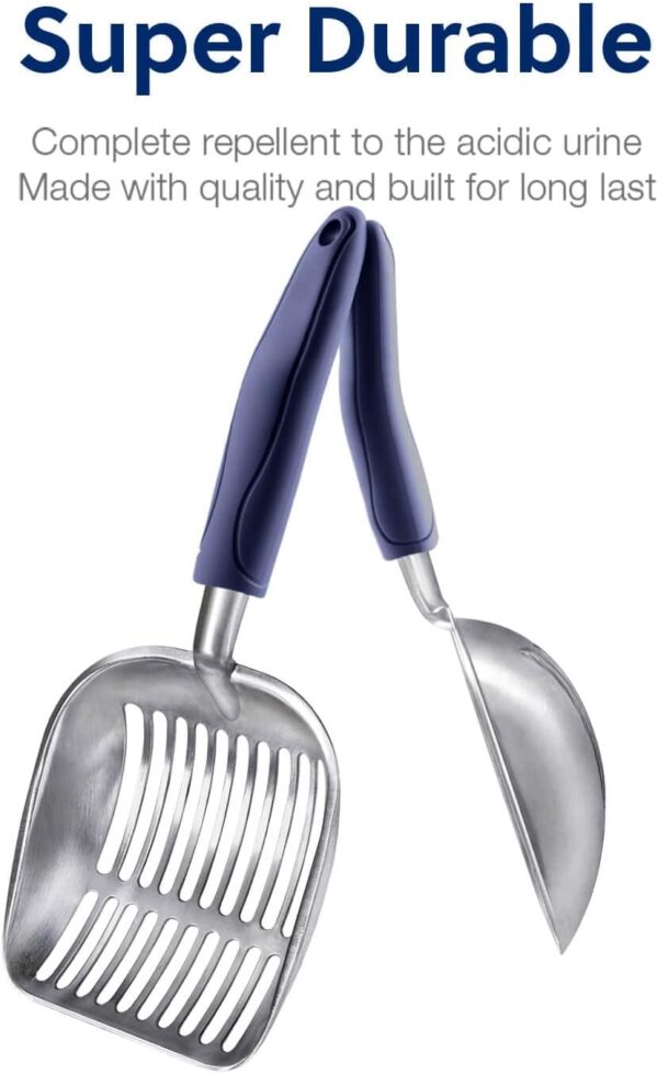 WePet Cat Litter Scoop, Aluminum Alloy Sifter, Kitty Metal Scooper, Deep Shovel, Long Handle, Poop Sifting, Kitten Pooper Lifter, Durable, Heavy Duty, for Litter Box - Image 5