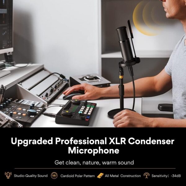 MAONO Podcast Equipment Bundle with Audio Interface and XLR Condenser Microphone, MaonoCaster with 48V Phantom Power, Bluetooth for Podcast, Streaming, Voice Over, Youtube, PC, Guitar (AME2A) - Image 5