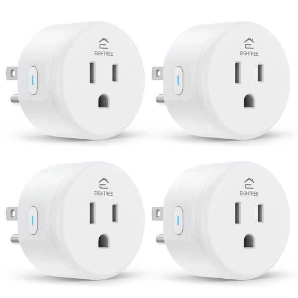 EIGHTREE Smart Plug, Smart Home WiFi Outlet Works with Alexa & Google Home, Smart Socket with Remote Control & Timer Function, 2.4GHz WiFi Only, 4 Packs