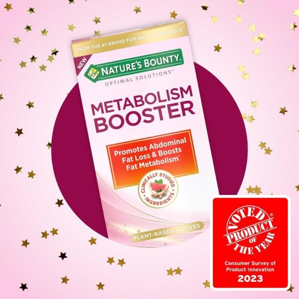 Nature's Bounty Optimal Solutions Metabolism Booster Supplement, Boosts Fat Metabolism, Promotes Abdominal Fat Loss, With Citrus Extracts and Black Ginger, 60 Capsules - Image 6