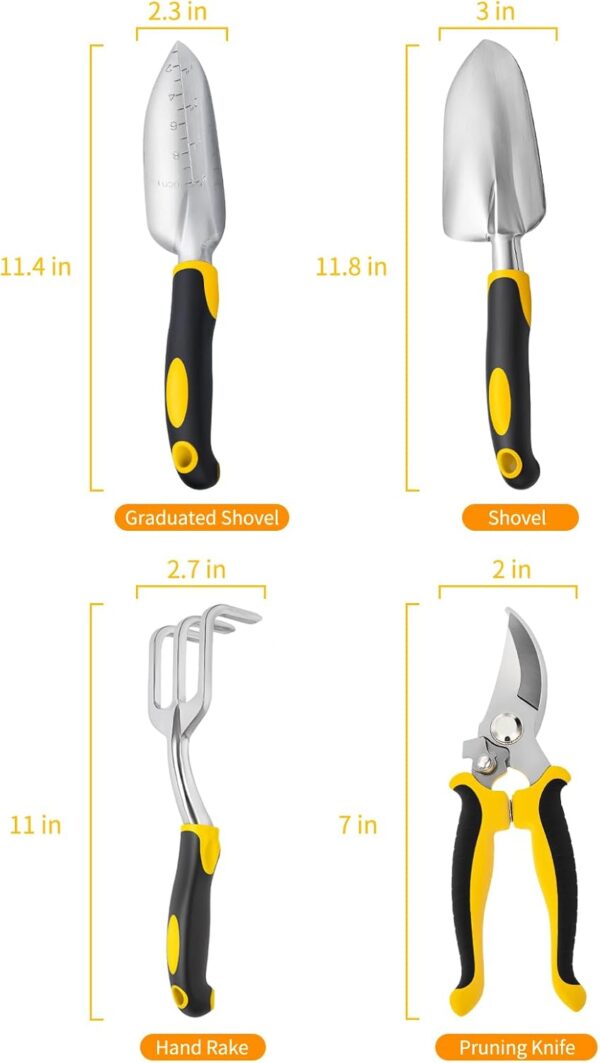 Garden Tool Set 4-Piece,Heavy Duty Aluminum Gardening Tools,Rust-Proof Gardening Hand Tools,with Non-Slip Ergonomic Handle,The Ideal Gift for Garden Enthusiasts. - Image 2