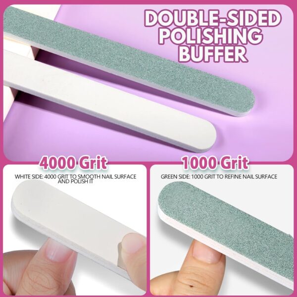 FANDAMEI Nail Files and Buffers, 20PCS Professional Manicure Tools Kit. Rectangular Buffer Block & 100/180 Grit Nail File, 7 Way Nail File & Nail Polishing Buffer. Nail Care Tool - Image 5