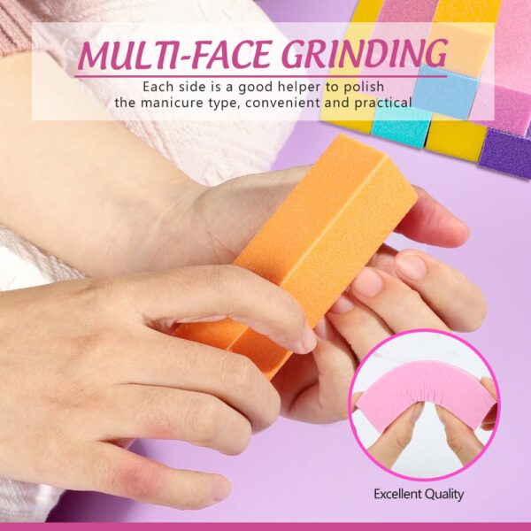 FANDAMEI Nail Files and Buffers, 20PCS Professional Manicure Tools Kit. Rectangular Buffer Block & 100/180 Grit Nail File, 7 Way Nail File & Nail Polishing Buffer. Nail Care Tool - Image 3