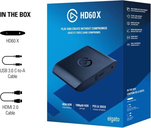 Elgato HD60 X - Stream and Record in 1080p60 HDR10 or 4K30 with Ultra-low Latency on PS5|Pro, PS4|Pro, Xbox Series X/S, Xbox One X|S, Nintendo Switch 2, in OBS and More, Works with PC and Mac - Image 10