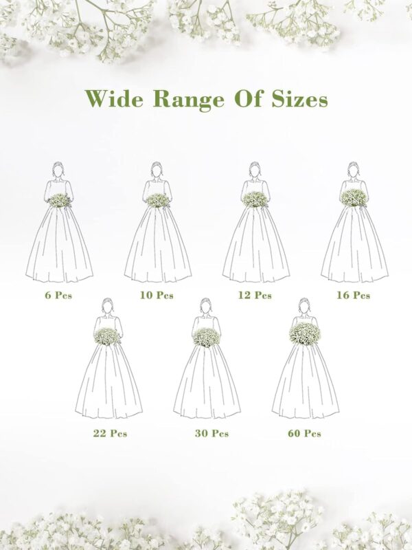 Yastouay Babys Breath Artificial Flowers, 6Pcs Fake White Babys Breath Flowers Artificial Bulk, Real Touch Faux Babies Breath Gypsophila Bouquet for Wedding Floral Arrangement Party Decor - Image 8