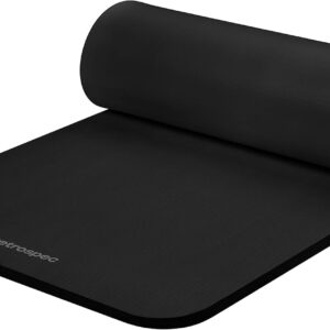 Retrospec Solana Yoga Mat 1" Thick With Nylon Carry Strap for Men & Women - Non Slip Exercise Mat for Home Yoga, Pilates, Stretching, Floor & Fitness Workouts