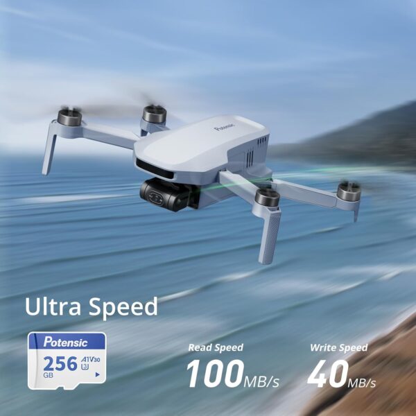 Potensic 256GB Micro Memory Card for Drones, A1, U3, V30, Read Speed up to 100 MB/s - Image 2