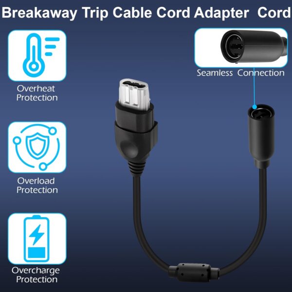Breakaway Trip Cable Cord Adapter for Original Xbox Controller, Compatible with Xbox 360, Duke Controllers & PC Gaming Systems, Secure Data Transfer (10-inch) - Image 2
