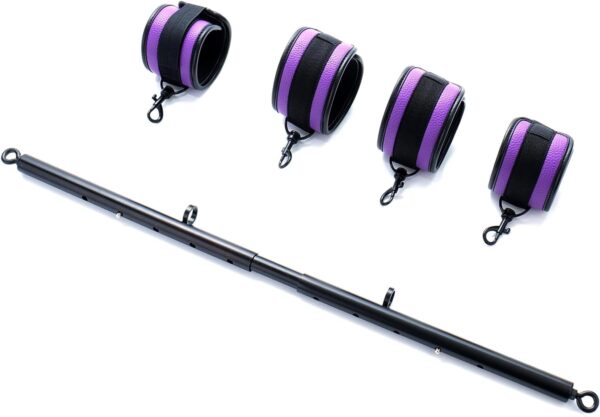 Spreader Bar Expandable Exercise Stainless Steel with 4 pcs Fur Adjustable Strap, Yoga Training Fitness Gear, Workout Bar,Sports Gym Kit - Image 5