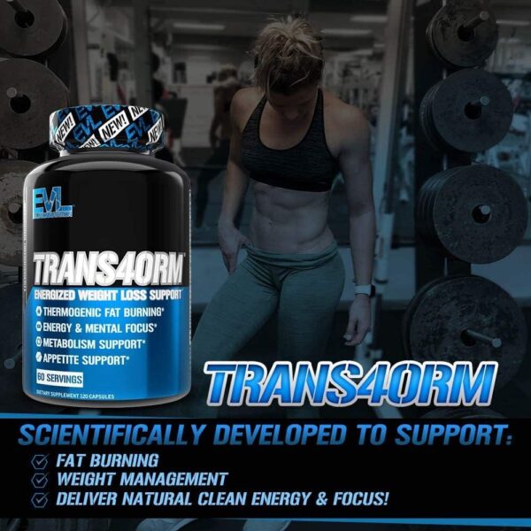 EVL Thermogenic Fat Burner Support - Fast Acting Weight Loss Energy and Appetite Support - Trans4orm Green Tea Supplement for Men and Women - 60 Servings - Image 3