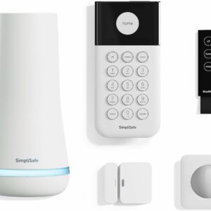 SimpliSafe 5 Piece Wireless Home Security System - Optional 24/7 Professional Monitoring - No Contract - Compatible with Alexa and Google Assistant,White