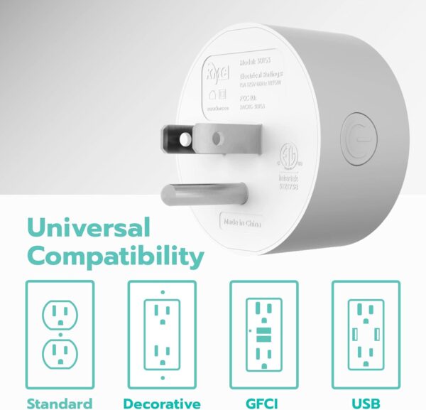 KMC Smart Plug Mini 4-Pack, Wi-Fi Outlets for Smart Home, Remote Control Lights and Devices from Anywhere, No Hub Required, ETL Certified, Works with Alexa and Google Home - Image 6