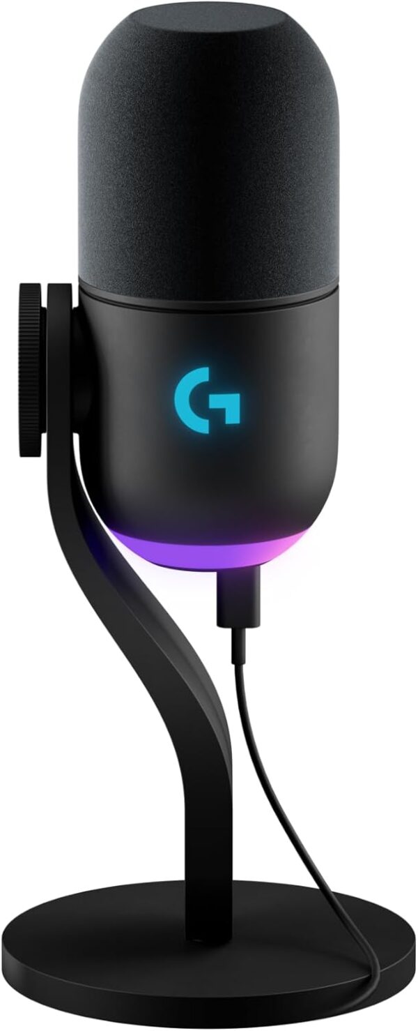Logitech G Yeti GX Dynamic RGB Gaming Microphone, Podcast Microphone with LIGHTSYNC, Blue VOICE, G HUB Control, USB Plug and Play - Black