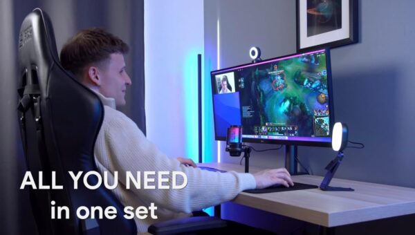 Live Streaming Kit- Perfect for Streaming Video Games on Twitch, YouTube, Podcasts and Working from Home. includes 1920x1080p Webcam, Professional USB Microphone, and One LED Multi-Color Light - Image 8