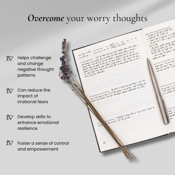 Worry for Nothing: Guided Anxiety Journal, Cognitive Behavioral Therapy Mental Health Journal, Anxiety Relief & Self Care, Journal for Men & Women, Mental Health Gifts - Image 3