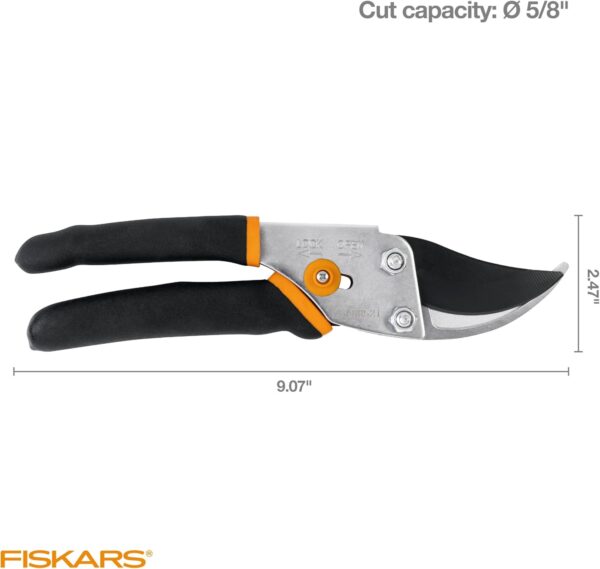 Fiskars Bypass Pruning Shears, 5/8-Inch Cut Capacity Garden Clippers, Gardening Scissors with Sharp, Rust Resistant Steel Blade - Image 7