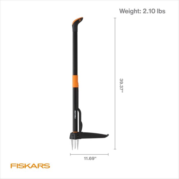 Fiskars 4-Claw Stand Up Weed Puller Tool, Gardening Hand Weeding Tool with 39" Long Ergonomic Handle with Easy-Eject Mechanism - Image 7