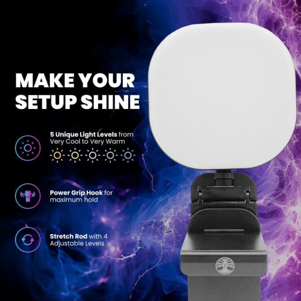 Live Streaming Kit- Perfect for Streaming Video Games on Twitch, YouTube, Podcasts and Working from Home. includes 1920x1080p Webcam, Professional USB Microphone, and One LED Multi-Color Light - Image 6