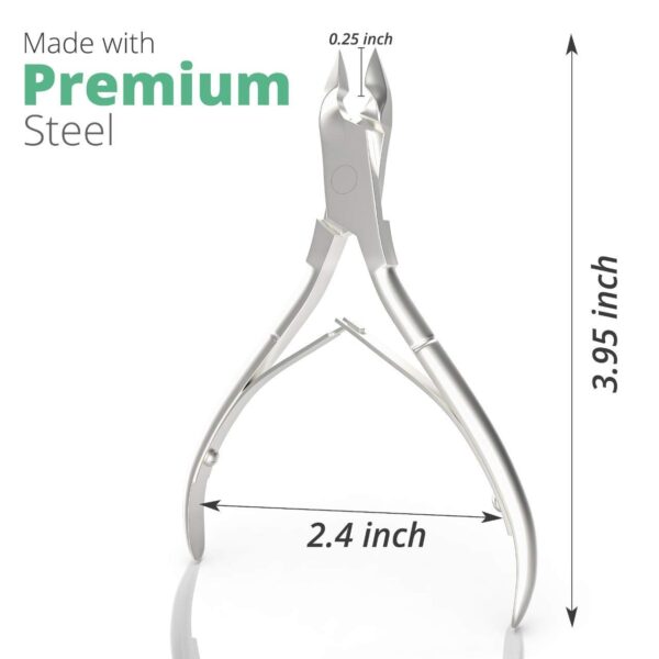 Professional Cuticle Trimmer Nail Cuticle Cutter Stainless Steel Cuticle Nippers with Sharp Blades of Cuticle Remover Clippers Manicure Tools Double Spring for Nail Care Pedicure Nail Tools (Silver) - Image 3