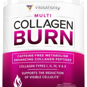 Hydrolyzed Collagen Powder for Weight Loss - Collagen Burn Ultimate Beauty Complex Multi Collagen Peptides Powder for Women with Types I II III V and X for Fat Burning Support - Unflavored