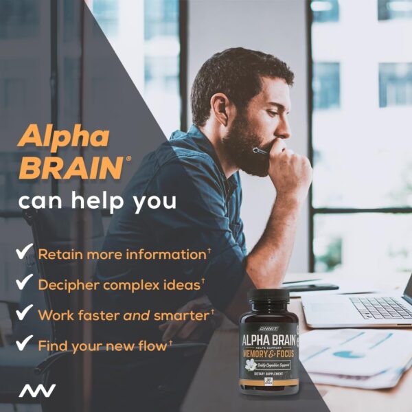 ONNIT Alpha Brain Nootropic Brain Supplement for Men & Women | Memory, Mental Clarity & Cognitive Improvement | Focus Capsules with L-Theanine, Vitamin B6 & Phosphatidylserine (30 Count) - Image 4