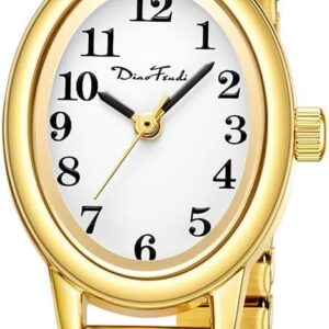 Diaofendi Petite Women's Easy Reader Watch, Analog Women Watch with Stainless Steel Expansion Band, Water Resistant