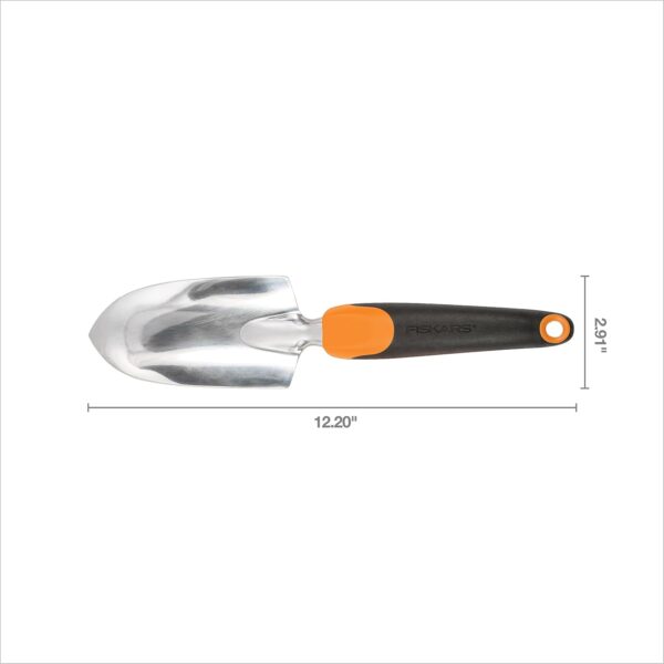 Fiskars Ergo Garden Trowel for Digging and Planting, Heavy Duty Gardening Hand Tool with Hanging Hole - Image 6
