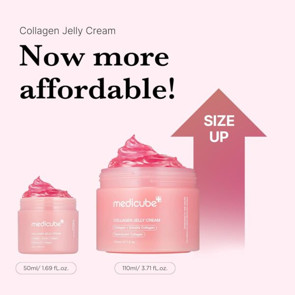 medicube Collagen Jelly Cream- Niacinamide & Freeze-Dried Hydrolyzed Collagen-Boosts skin barrier hydration & gives 24h Glow & Firmer looking skin | No artificial color, Korean skincare (3.71 fl.oz.) - Image 2