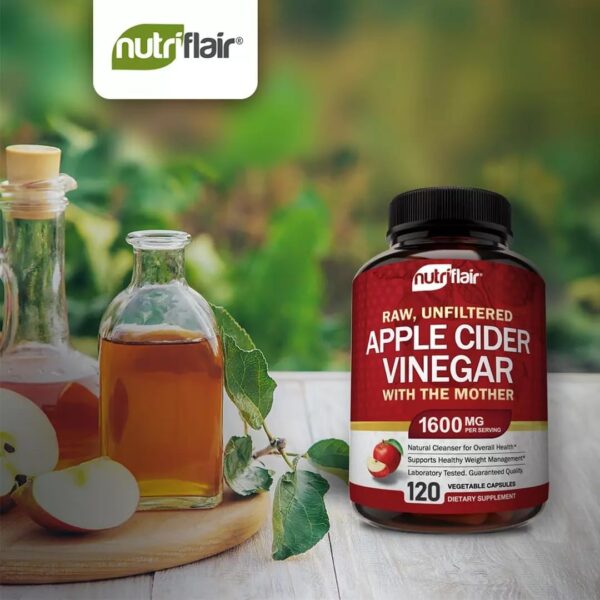 Apple Cider Vinegar Capsules with The Mother - 120 Vegan ACV Pills - Best Supplement for Healthy Weight Loss, Diet, Keto, Digestion, Detox, Immune - Powerful Cleanser & Appetite Suppressant Non-GMO - Image 7