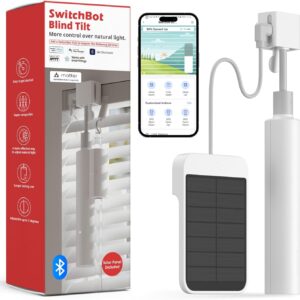 SwitchBot Blind Tilt Motorized Blinds - Smart Electric Blinds with Bluetooth Remote Control, Solar Powered, Light Sensing Control, Add Hub Mini to Make it Compatible with Alexa & Google Home