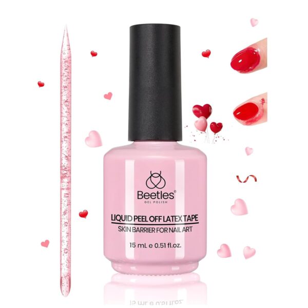 Beetles Liquid Latex for Nail 15ml - Peel off Nail Polish Cuticle Guard with Plastic Nail Care Stick Nails Design Air-Dry Liquid Latex Barrier for Protector Fingers - Image 8