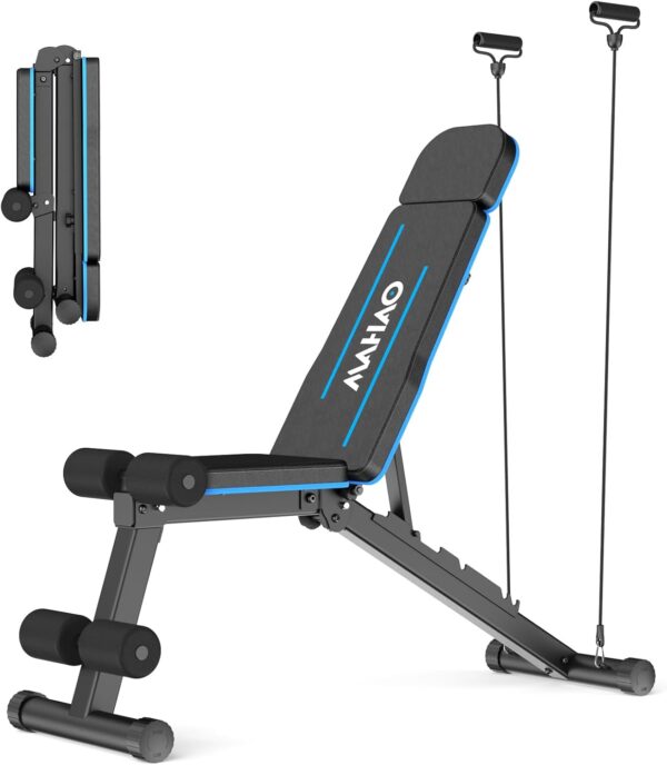 Weight Benches, Adjustable Workout Bench with 7 Adjustable Backrests, 500 LBS Capacity Foldable Bench Press for Home Gym, Incline Decline Flat Exercise bench for Strength Training with Extended Headrest - Image 9