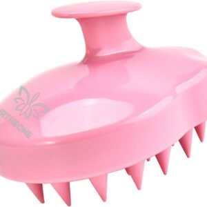 Soft Silicone Hair Scalp Massager Shampoo Brush for Wet Dry Oily Curly Straight Thick Thin Rough Long Short Natural Men Women Kids Pets Hair Care Tools（Pink