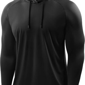 CADMUS Men's Workout Long Sleeve Fishing Shirts UPF 50+ Sun Protection Dry Fit Hoodies