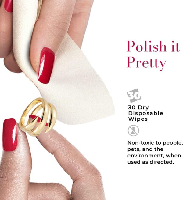 CONNOISSEURS Premium Edition Compact Jewelry Wipes No Rinse Gold and Silver Jewelry Cleaner, Polish and Remove Tarnish to Restore Brilliance, Dry Disposable Wipes, Diamond Dazzle Stik - Image 3
