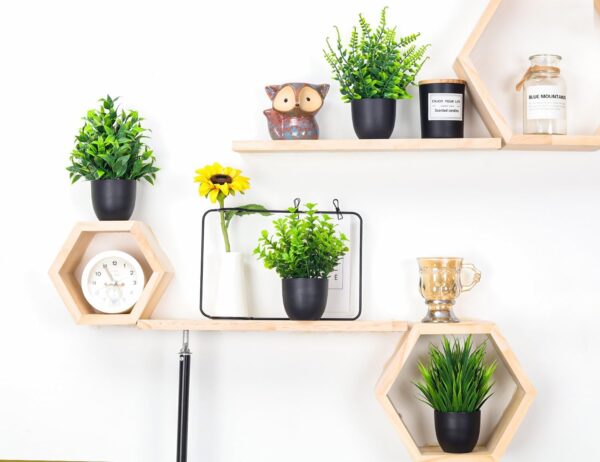 Der Rose Fake Plants 4 Packs Artificial Plants Small Faux Plants Black Bathroom Accessories for Bathroom Home Office Desk Decor Indoor - Image 5