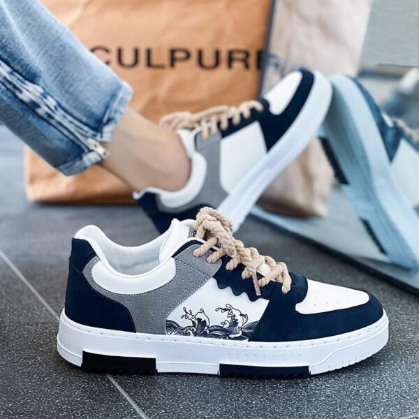 Retro Fashion Low-top Casual Trend Shoes, Spring and Autumn Niche Design, Men's Trendy Color Matching Shoes, lace-up Suitable for Outdoor, Campus, Walking, Street, Jogging, Travel - Image 6
