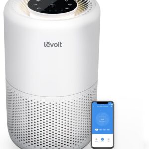 LEVOIT Air Purifier for Home Bedroom, Smart WiFi Alexa Control, AHAM VERIFIDE, 3-in-1 Filter with HEPA Sleep Mode for Allergens, Pollutants, Smoke, Dust, Core 200S-P, White
