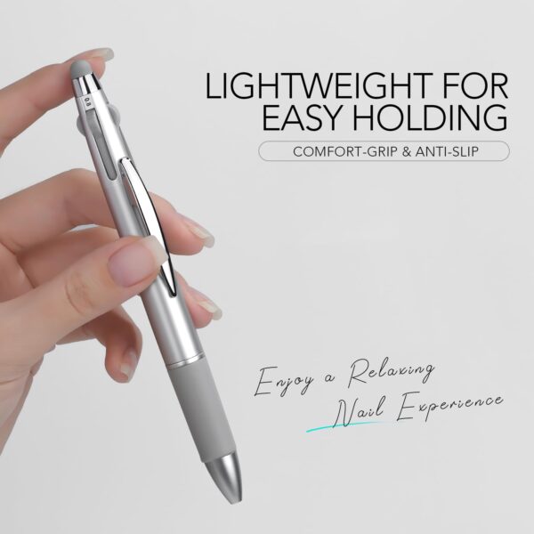 GAOY 4-in-1 Nail Dotting Pen, Manicure Art Tools in Ballpoint Design with Size Marking and Pressing Head, Perfect for Painting, Sculpting, Rhinestones DIY and Salon, Silver - Image 6