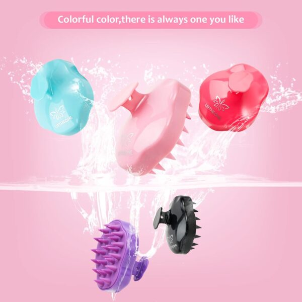 Soft Silicone Hair Scalp Massager Shampoo Brush for Wet Dry Oily Curly Straight Thick Thin Rough Long Short Natural Men Women Kids Pets Hair Care Tools（Pink - Image 7