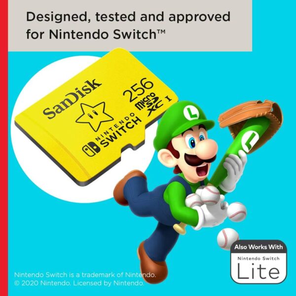 SanDisk 256GB microSD Card, Licensed for Nintendo-Switch, Made for Nintendo Switch 1, Switch OLED, and Switch Lite - SDSQXAO-256G-GNCZN - Image 3