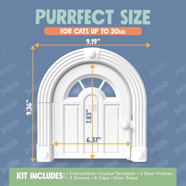 Meow Manor® Cat Door Interior Door - No-Flap, Interior Cat Door for Cats Up to 20 lbs, Easy DIY Setup, Secured Installation in Minutes, No Training Needed… - Image 6