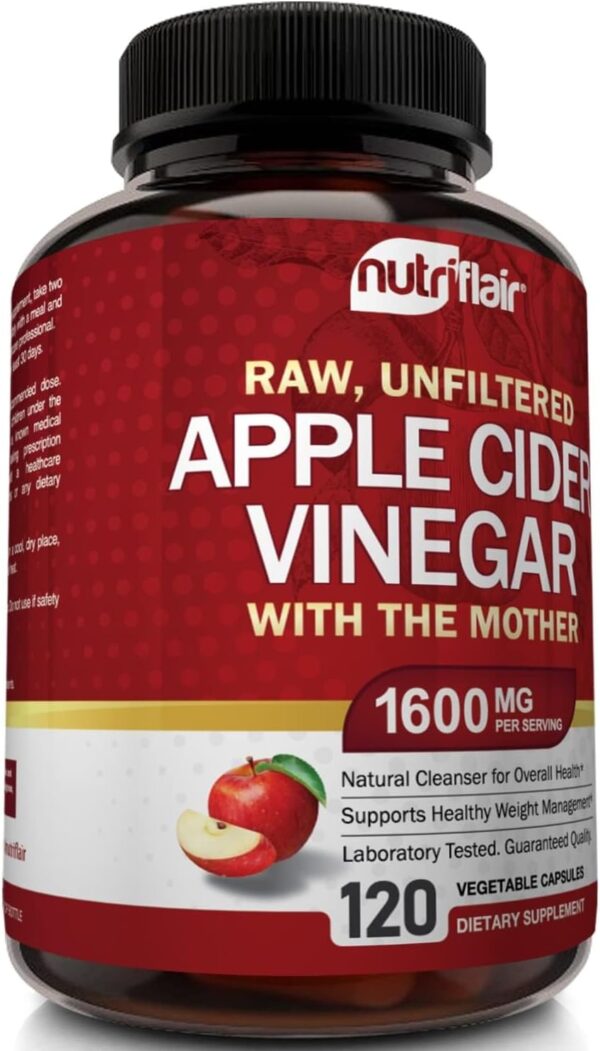 Apple Cider Vinegar Capsules with The Mother - 120 Vegan ACV Pills - Best Supplement for Healthy Weight Loss, Diet, Keto, Digestion, Detox, Immune - Powerful Cleanser & Appetite Suppressant Non-GMO - Image 6