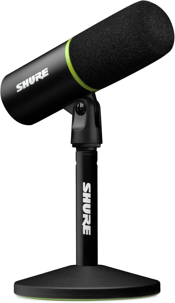 Shure MV6 Gaming Microphone, Dynamic USB PC Mic for Video Games & Streaming - Desktop Stand, Background Noise Cancellation, Tap-to-Mute & 3.5mm Output for Real-Time Headphone Monitoring