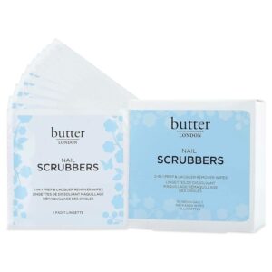Butter LONDON Nail Polish Remover Pads, Nail Scrubbers - 2-in-1 Prep & Lacquer Remover Nail Wipes - Travel-Friendly Gel Fingernail Polish Remover - Cruelty-Free, Paraben-Free & Gluten-Free