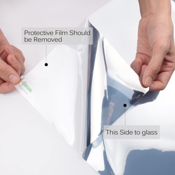 KESPEN Window Privacy Film One Way Daytime Privacy Static Cling Sun Blocking Anti UV Reflective Window Tint for Home and Office, Black-Silver, 17.5 Inch X 6.5 Feet - Image 8